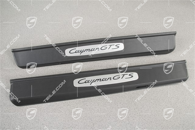 Blenden/Einstiegleisten, ohne Beleuchtung, Edelstahl, "Cayman GTS", Satz, L+R
