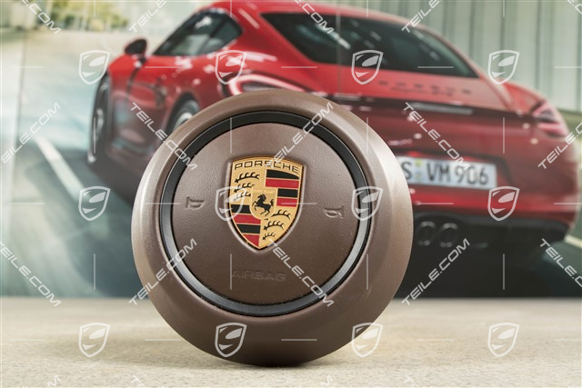 Airbag-Einheit, Leder, Schwarz/Trüffelbraun
