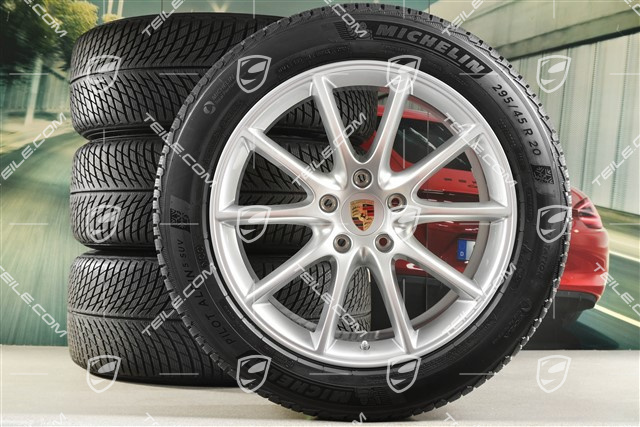 20" koła zimowe Cayenne Design, komplet, felgi 9J x 20 ET50 + 10,5J x 20 ET64 + NOWE opony zimowe Michelin 255/55 R20 + 295/45 R20, z czujnikami ciśnienia
