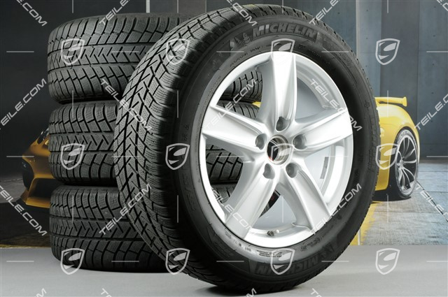 18" Koła zimowe Cayenne S III, felgi 8 J x 18 ET 53 + NOWE opony zimowe Michelin 255/55 R 18 109V XL M+S, z czujnikami ciśnienia RDK
