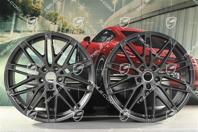 22" Macan RS Spyder Design wheel set, 9J x 22 ET29 + 11J x 22 ET47, vesuvio grey