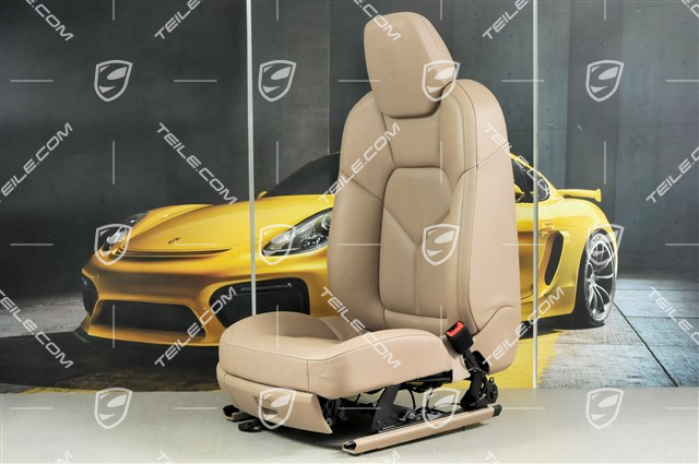 Sitz, elektr. einstellbar, leder, Tartufo, Porsche Wappen, R