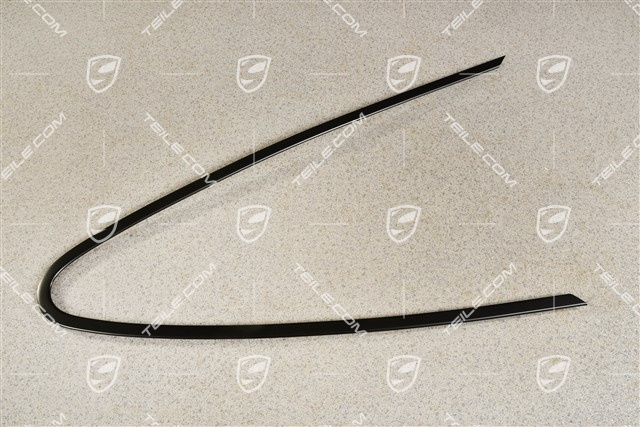Black plastic trim for side window, Black, L