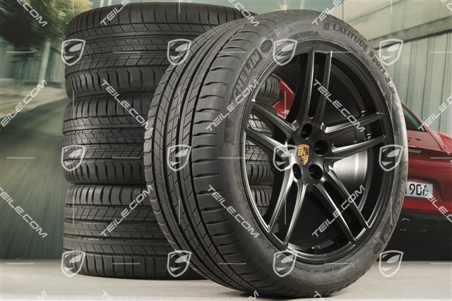 20-inch Turbo summer wheels set, rims 9J x 20 ET26 + 10J x 20 ET19 + Michelin summer tyres 265/45 R20 + 295/40 R20, Black satin mat, with TPMS
