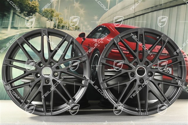 22" komplet felg Macan RS Spyder Design, 9J x 22 ET29 + 11J x 22 ET47, vesuvio grey