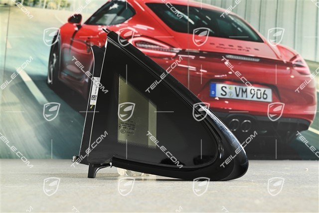 Seitenscheibe, hinten, Wärmeschutzglas Grün, Getönt, Zierleiste Schwarz glänzend, L