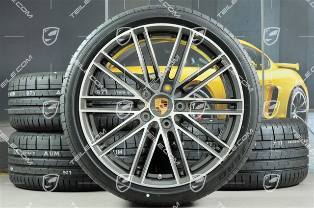 20" Turbo IV koła letnie komplet, felgi 8,5J x 20 ET57 + 10,5J x 20 ET47 + opony letnie Pirelli 235/35 ZR20 + 265/35 ZR20, z czujnikami ciśnienia