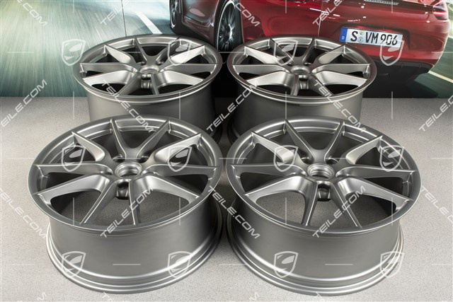 20" Komplet felg Carrera S (III), 8,5J x 20 RT51 + 11J x 20 ET70, platynowy-satyna