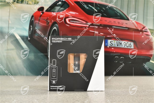 Etui na kluczyk, Skóra, beż