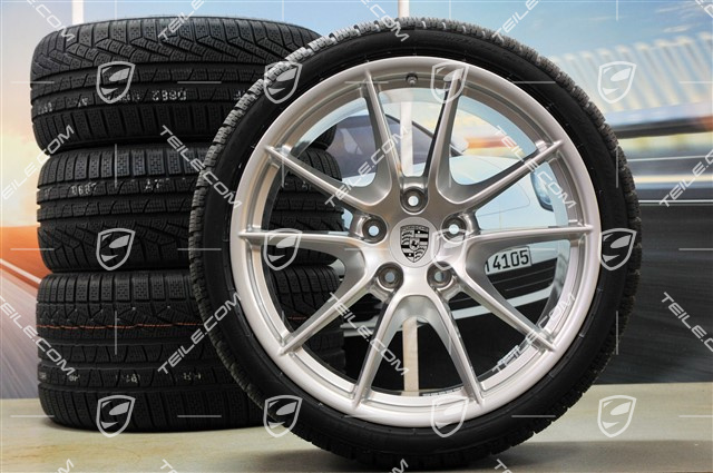 20" Komplet kół zimowych Carrera S (III) , felgi 8,5J x 20 ET51 + 11J x 20 ET52 + NOWE opony zimowe Pirelli 245/35 ZR20 + 295/30 ZR20, z czujnikami ciśnienia