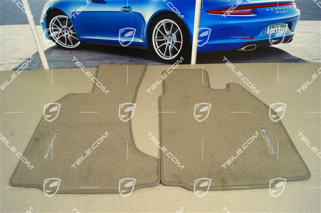 Fussmatten Satz, Cayman und 997 Cabrio mit BOSE Soundsystem, Rechtslenker (UK-Version), steingrau
