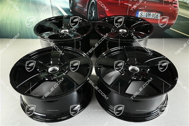 20" Felgensatz Carrera Sport, 8,5J x 20 ET57 + 10,5J x 20 ET51, schwarz hochglanz