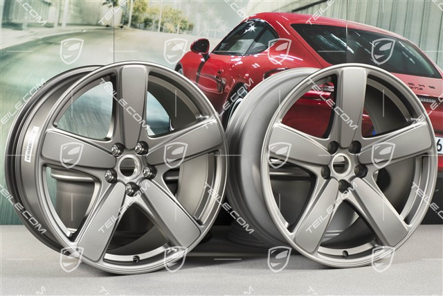 19" Komplet felg Macan SportClassic, 8J x 19 ET21 + 9J x 19 ET21, Platynowe półmat