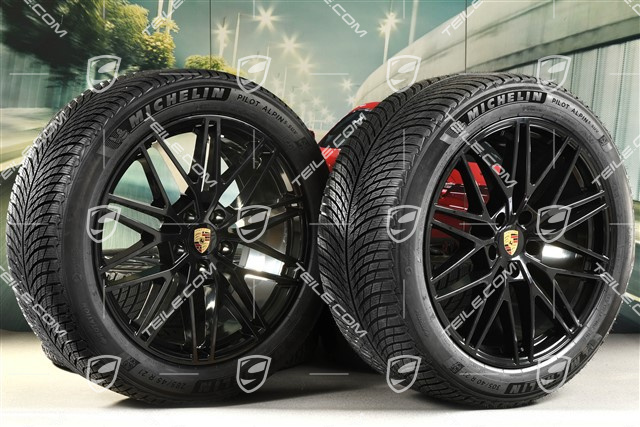 21-inch RS Spyder Design winter wheel set, rims 9,5J x 21 ET46 + 11,0J x 21 ET58 + NEW Michelin winter tyres 285/45 R21 + 305/40 R21, with TPMS, black high gloss