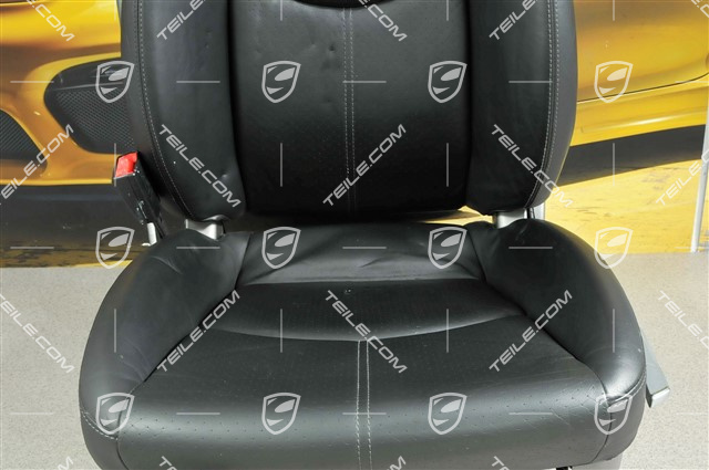 Fotel sportowy, regulowany manualnie, skóra, Czarny, bez Airbaga, L