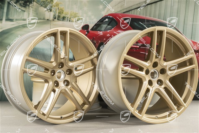 20" komplet felg "Macan Turbo", 9J x 20 ET26 + 10J x 20 ET19, CMS, aurum satynowy półmat