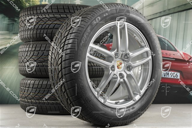 19" Cayenne Turbo IV Winterräder Satz Facelift 2014->, Felgen 8,5J x 19 ET59 + Dunlop Winterreifen 265/50 R19, mit RDK-Sensoren, DOT 15