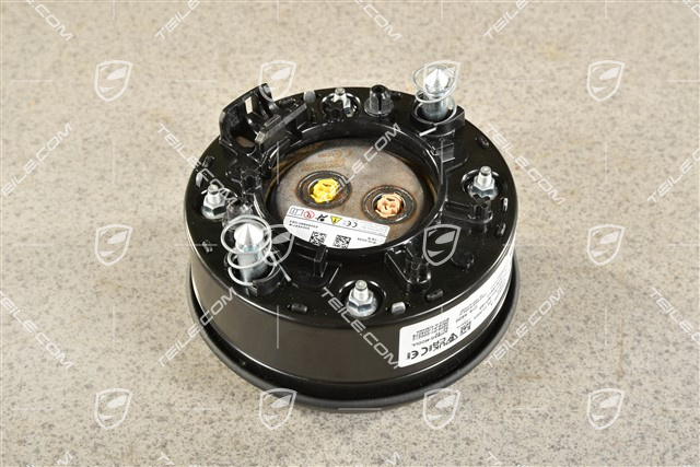 Airbag unit, steering wheel,  leather, black/rhodium grey