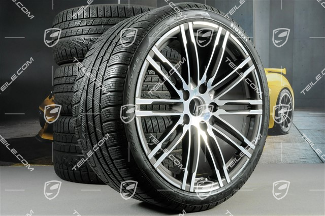 20-inch winter wheels set "Turbo", rims 8,5J x 20 ET51 + 11J x 20 ET56 + NEW Pirelli winter tires 245/35 R20 + 295/30 R20, with TPM