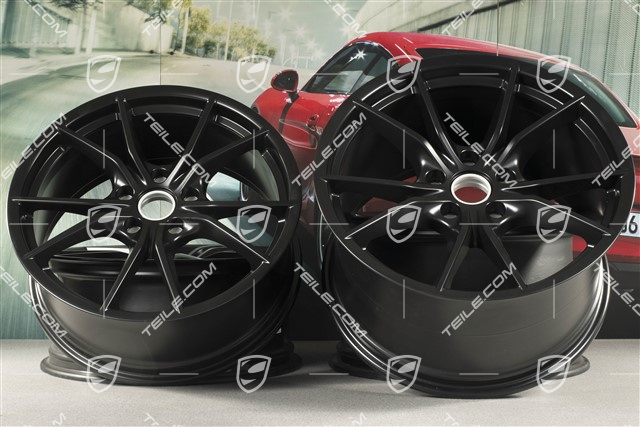 20" Felgensatz Carrera S IV, Felgen 8,5 J x 20 ET49 + 11,5 J x 20 ET56, Schwarz Seidenmatt