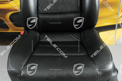 Seat, el. adjustable, memory, lumbar, ruffled leather, black, L
