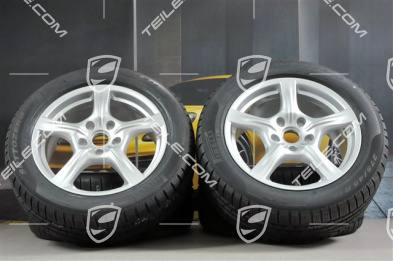 18" Panamera Winterräder Satz, 8J x 18 ET 59 + 9J x 18 ET 53, mit Pirelli Sottozero II Winterreifen 245/50 R18 + 275/45 R18, ohne RDK-Sensoren