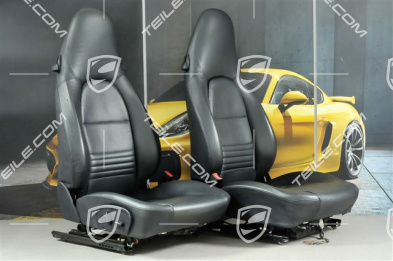 Seats, el. adjustable, leather, Metropole blue, set (L+R)