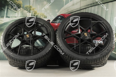 20-inch Winter wheel set for GT4RS and Spyder RS, rims 8J x 20 ET57 + 10J x 20 ET45, Michelin winter tires 235/35 R20 + 275/30 R20, black (satin matt), with TPMS