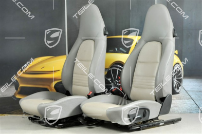 Seats, manual adjustable, Leatherette, Graphite grey, set (L+R)