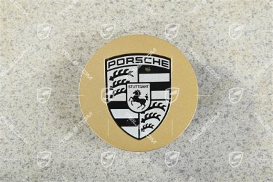 Center cap, concave, crest black/silver, Golden / Aurum satin mat