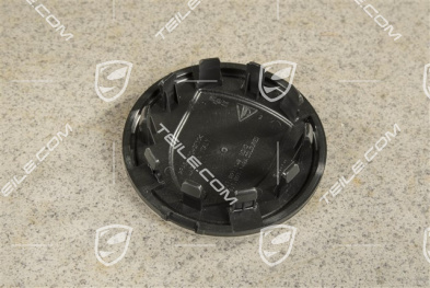 Wheel hub cap, crest coloured, black satin matt