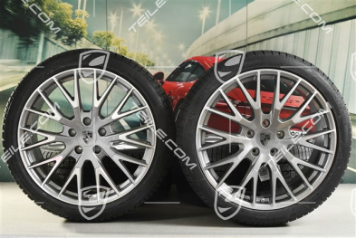 21" Panamera Exclusive Design Winterräder Satz, Felgen 9,5J x 21 ET71 + 10,5J x 21 ET71 + Continental Winter Contact TS860 S Winterreifen 275/35 R21 + 315/30 R21, Platinsilber