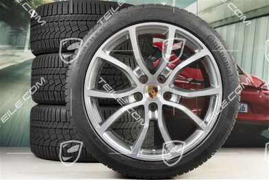 21" Cayenne Exclusive Design Winterräder Satz, Felgen 9,5J x 21 ET46 + 11,0J x 21 ET58 + NEUE Continental Winterreifen 275/40 R21 + 305/35 R21, mit RDK-Sensoren