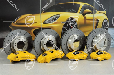 PCCB Ceramic brake kit, brake discs: 2x front + 2x rear, fixed callipers:2x front and 2x rear, pads