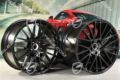 22-inch wheel rim set RS Spyder, 10J x 22 ET48 + 11,5J x 22 ET52, black satin-matt, for Cayenne Coupé