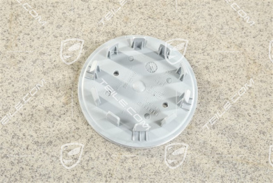 Hub cap, concave, emblem in Turbonite / Rhodium, polished