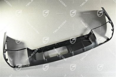 Sport design, Rear bumper lower cover / diffuser, Black matte / car with trailer coupling