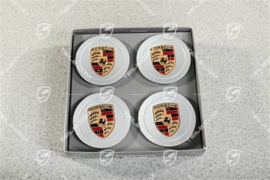Hub cap set, crest coloured, Silver