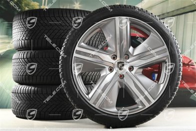 22" Macan Exclusive Design Winterräder Satz, Felgen 9J x 22 ET29 + 11J x 22 ET47 + NEUE Pirelli Winterreifen 255/40 R22 + 295/35 R22, in Platinsilber