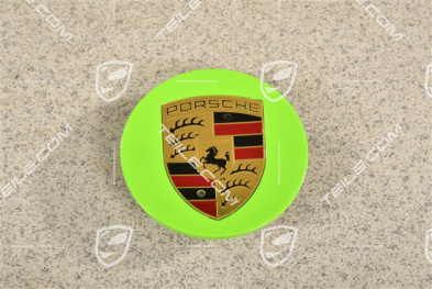 Hub cap, Concave, Coloured Crest, Lizard green