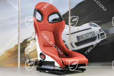 Schalensitz, Leder, "Boxster" rot, mit geprägtem Porschewappen, L