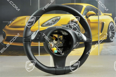 Steering wheel, multifunction, PDK, Sport-Chrono, smooth leather, black