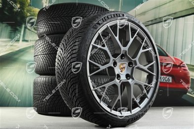 20"+21" RS Spyder Design Winterrädersatz, Felgen 8,5J x 20 ET50 + 11J x 21 ET82 + NEUE Michelin Winterreifen 245/35 R20 + 305/30 R21, mit RDK-Sensoren, Darksilver