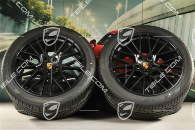 21-inch Cayenne RS Spyder summer wheel set, rims 9,5J x 21 ET46 + 11,0J x 21 ET58 + Pirelli P Zero summer tyres 285/40 R21 + 315/35 R21, with TPMS, black satin matt