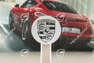 Radzierdeckel, konkav, Wappen schwarz, Aluminium poliert