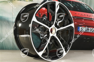 21" Felga Cross Turismo Design 9,5J x 21 ET60, czarny wysoki połysk + frezowana powierzchnia