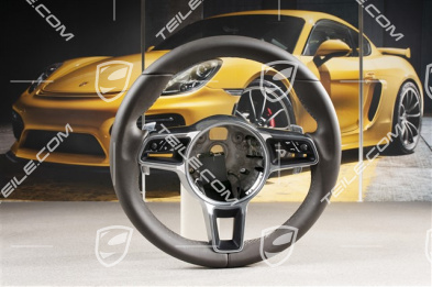 Multifunction steering wheel, leather, agate grey