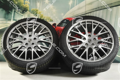 21" Panamera Exclusive Design Winterräder Satz, Felgen 9,5J x 21 ET71 + 10,5J x 21 ET71 + Continental Winter Contact TS860 S Winterreifen 275/35 R21 + 315/30 R21, Platinsilber