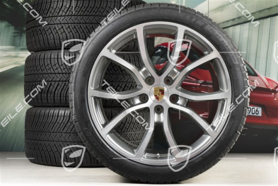 21" koła zimowe Cayenne COUPE Exclusive Design, komplet, felgi 9,5J x 21 ET46 + 11,0J x 21 ET49 + opony zimowe Michelin Pilot Alpin 5 275/40 R21 + 305/35 R21, z czujnikami ciśnienia