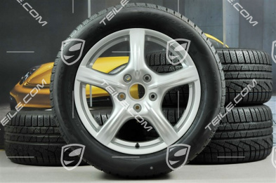18" Panamera Winterräder Satz, 8J x 18 ET 59 + 9J x 18 ET 53, mit Pirelli Sottozero II Winterreifen 245/50 R18 + 275/45 R18, ohne RDK-Sensoren
